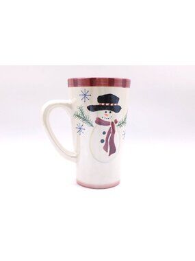 Snowman Iridescent Ceramic Coffee Mug 12oz Tall Cup Tea DW MW Safe Robinsons Vtg